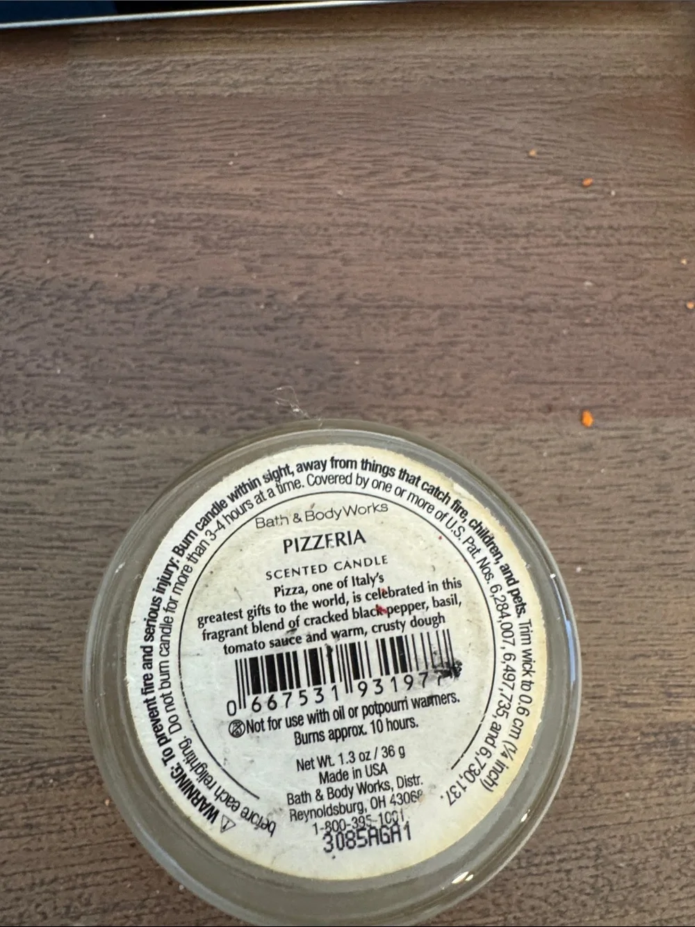 Bath & Body Works Pizzeria Candle - Cream with Silver Lid